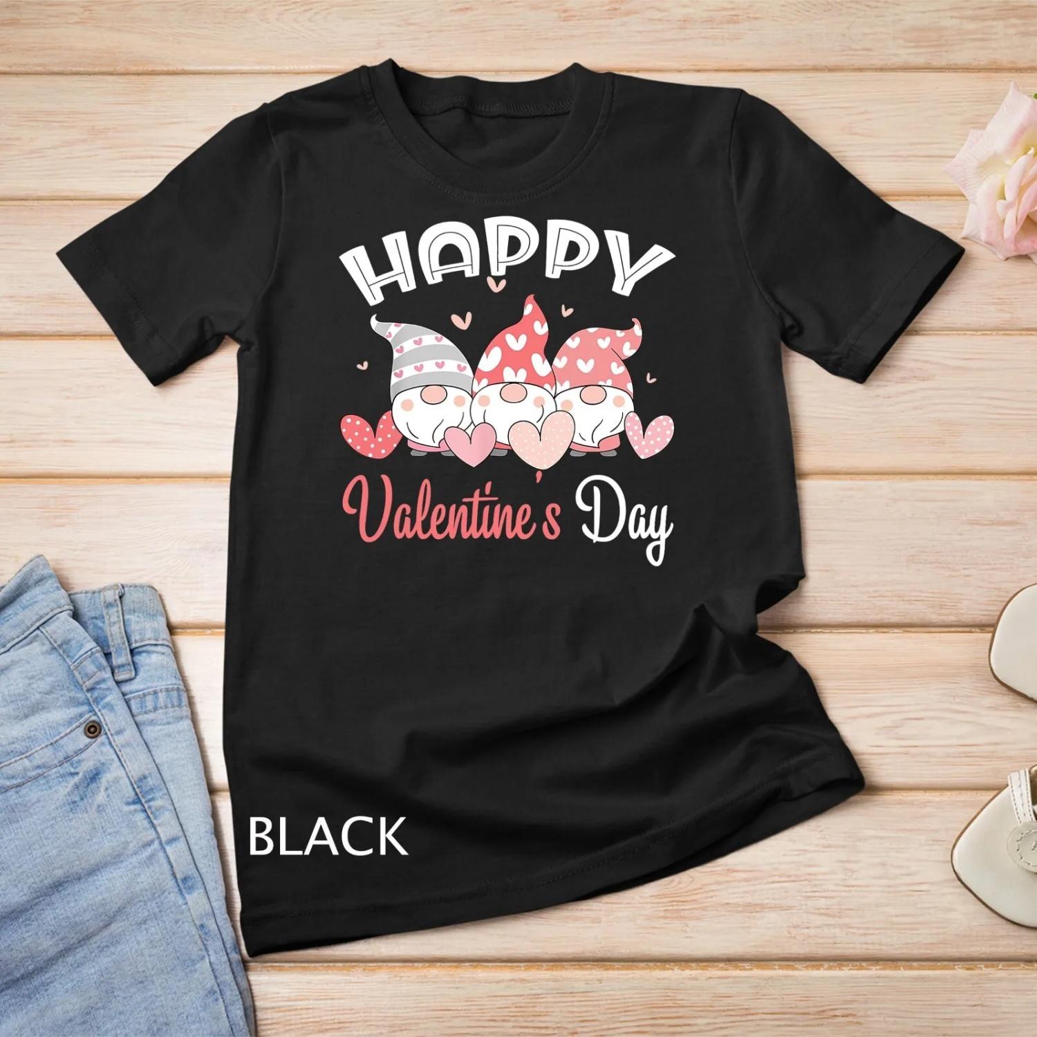 Happy Valentine s Day Gnome Heart For Couples T shirt S
