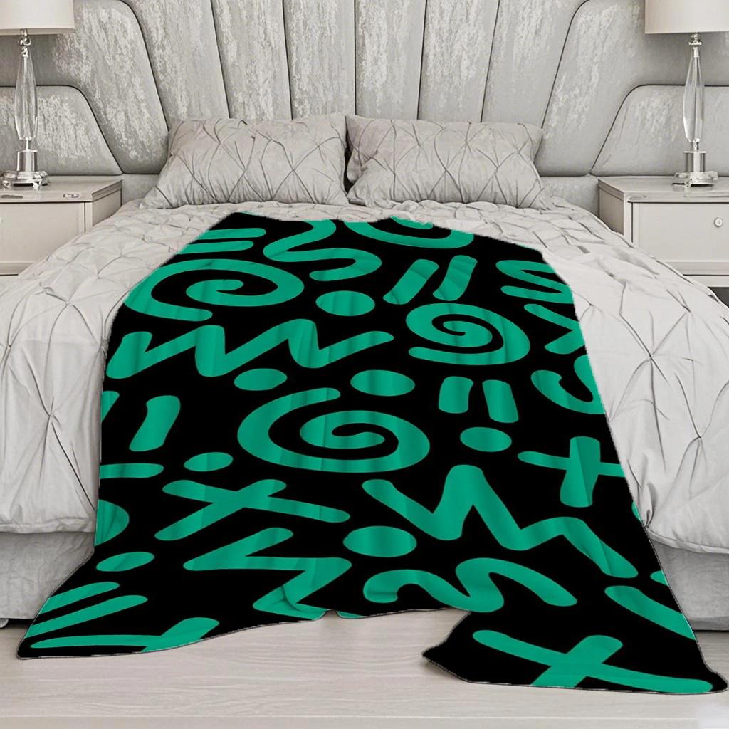 Abstract Pattern Blanket Microfiber Flannel Cover Blanket Bedroom Living Room Sofa Soft And Comfortable Home Decoration