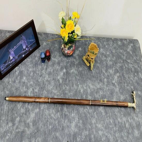 Antiker Stil Viktorianisch Vintage Designer Messinggriff Gehstock Holzspazierstock