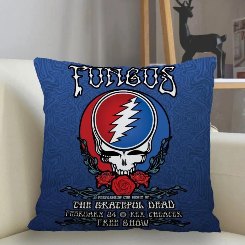 Poszewka na poduszkę Grateful Dead Dekoracja domu 45x45cm Zapinana na zamek kwadratowa poszewka na poduszkę Poszewka na poduszkę do rzucania