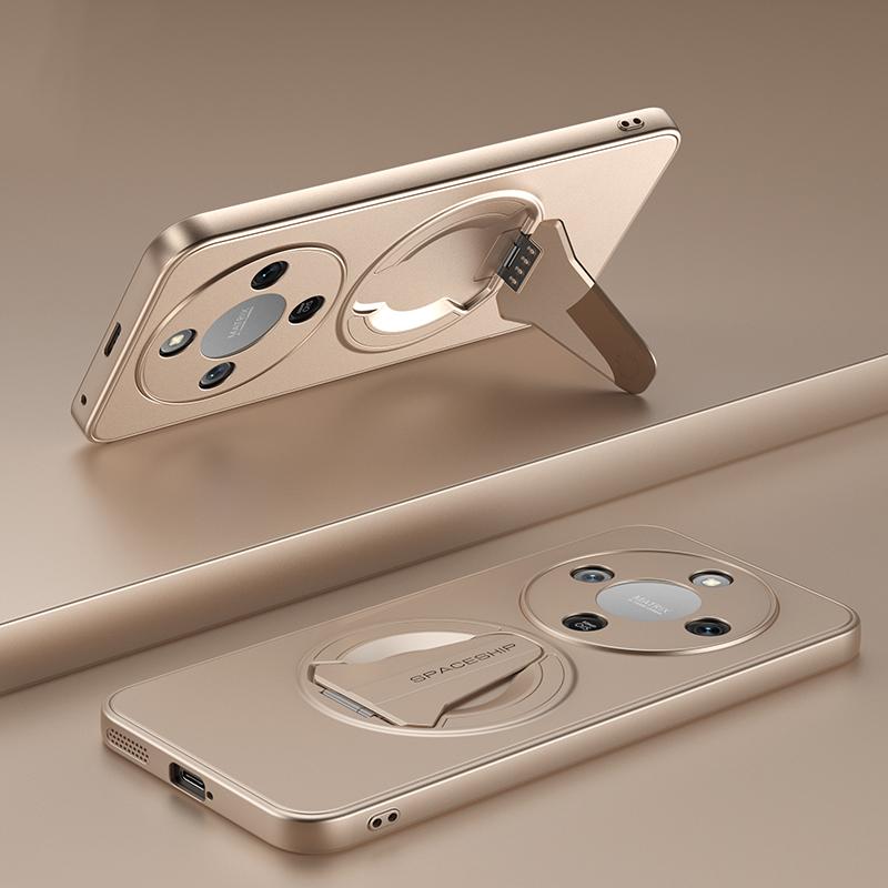 KEYSION Magnetic Phone Case for HONOR X9d 5G X9c Smart Metal Paint Upright Kickstand Shockproof Cover for Honor Magic 8 7 Lite 5G