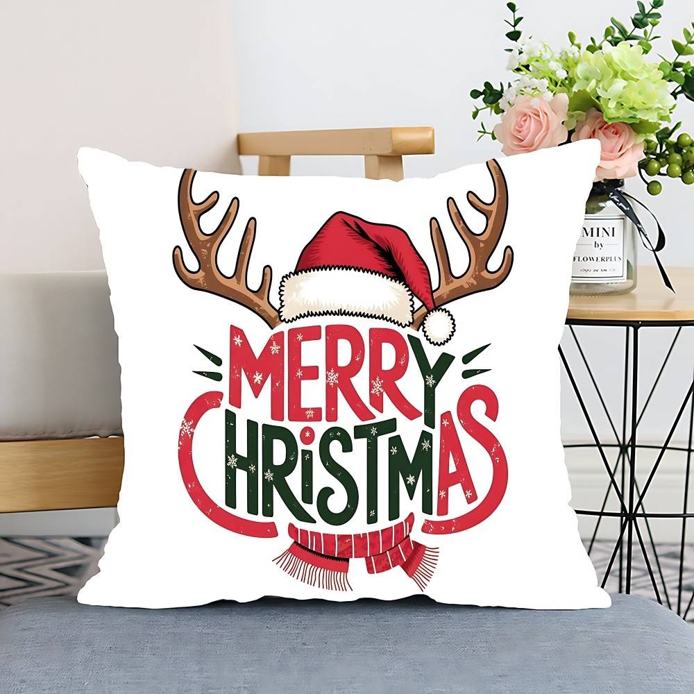 2026 Christmas Pillow Case Throw Pillow Cover Nordic Vintage Style Cushion Covers Home Living Room Sofa Couch Seat Decor