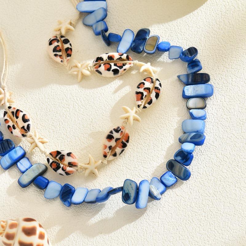 Beaded Necklace Irregular Gravel Necklace Multi-layer Stacked Wind Ocean Shell Starfish Collar