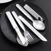 4Pcs/Set Portable Stainless Steel Outdoor Camping Knife Fork Spoon Combo Cutlery Set Dinnerware Camping Cooking Flatware
