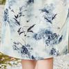 Elegant Summer Chinese Qipao Print Short-Sleeved Dress
