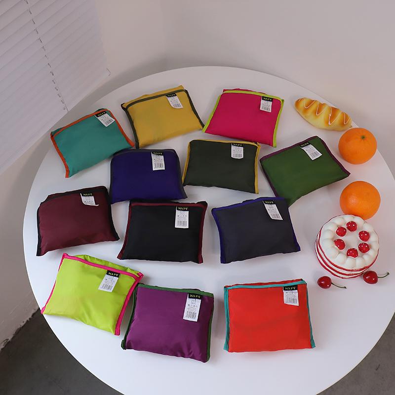 Large Eco-Friendly Foldable Tote Bag - Fashionable, Portable, Drawstring Shoulder Bag with Large Capacity for Grocery Shopping.