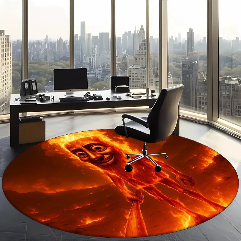Tung Tung Tung Sahur (1) Round Office Rug Decorative Floor Rug for Office Bedroom Living Room and Home Space