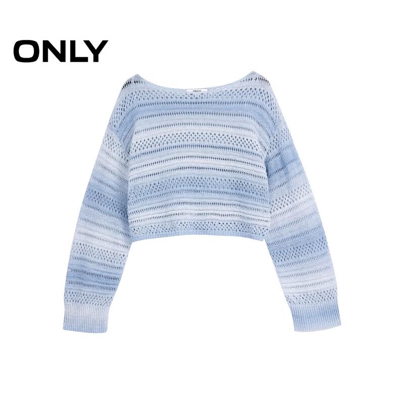 ONLY Women's Loose Fit Hollow-Out Gradient Knit Sweater