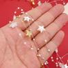Plastic Star Beads Chain Electroplated Christmas Star Chain Decoration  For Diy Jewelry Making