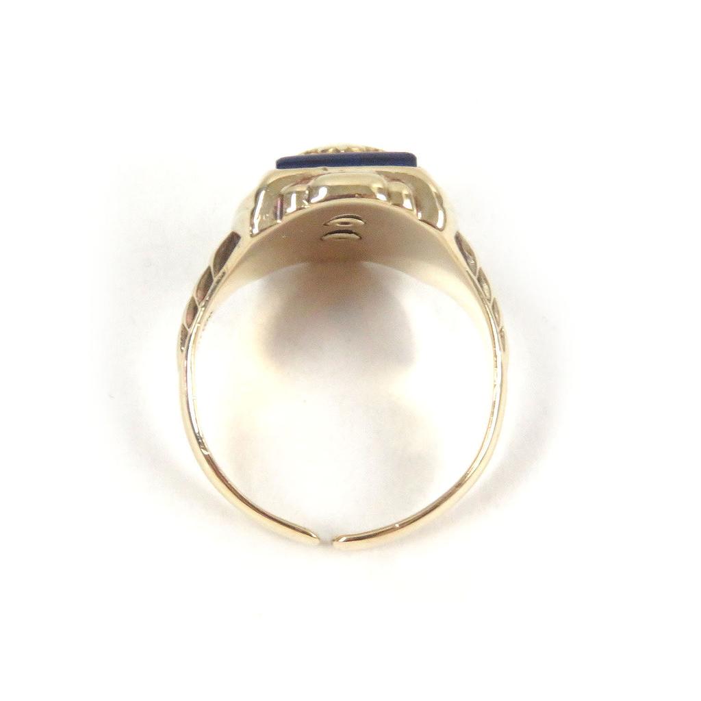 Great JOSTENS Ring 1951 FHS Accessories College Gold Blue 10K Mens Used