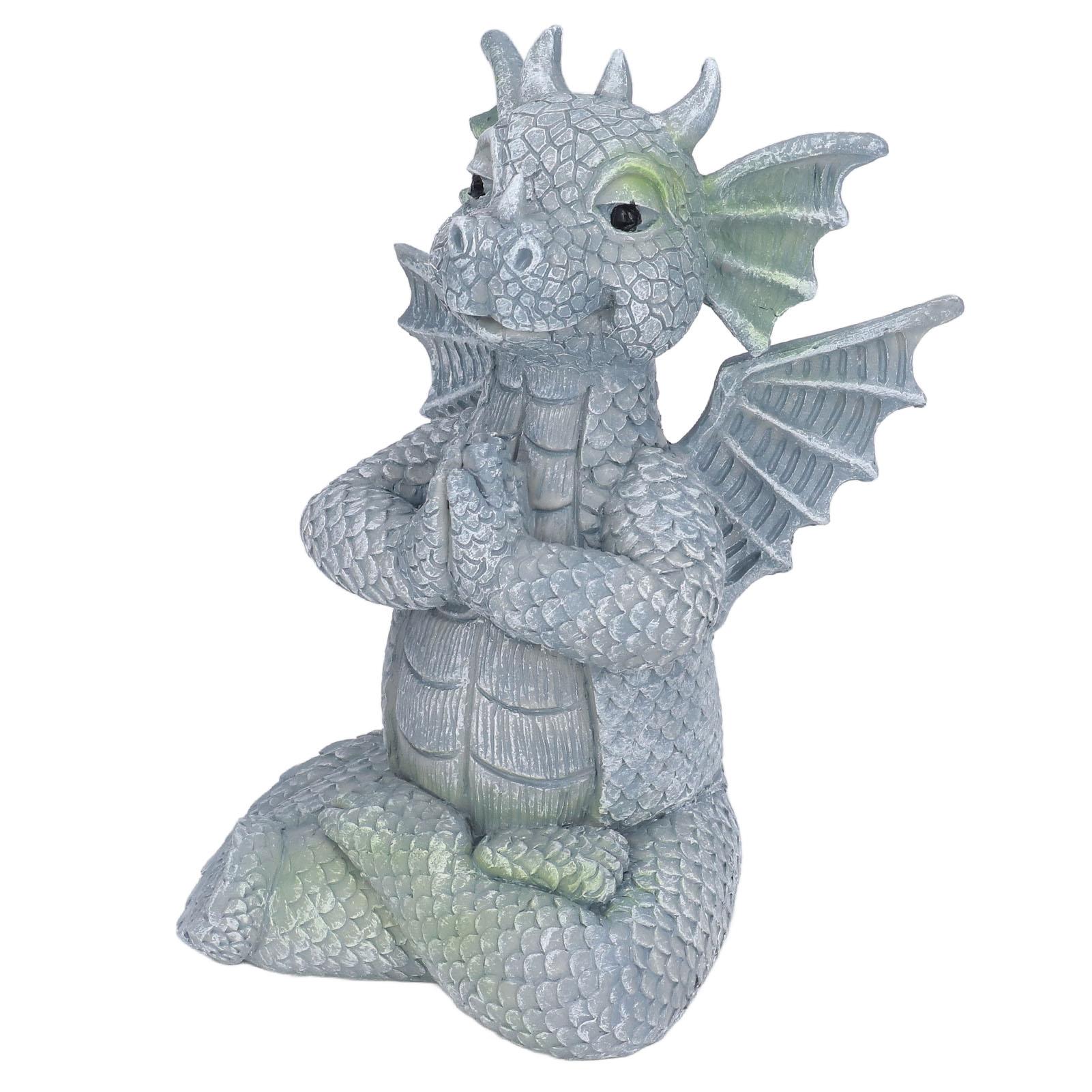 

Small Dinosaur Sculpture Resin Meditated Statue Home Ornament for Garden Tree Courtyard Backyard