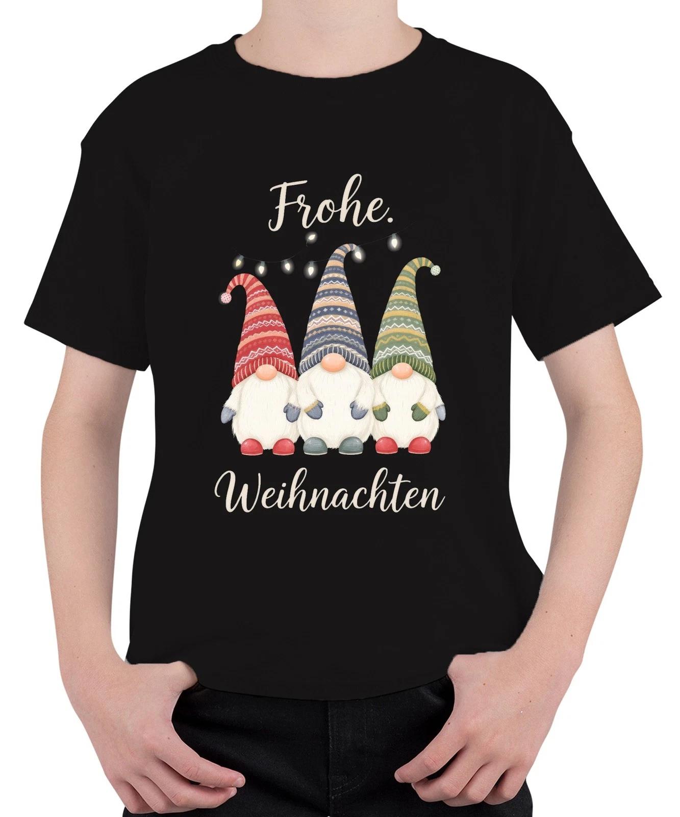 Frohe Weihnachten Weihnachtswichtel Gnom Lichterkette Wichtel Unisex Kinder T-Sh XXXL
