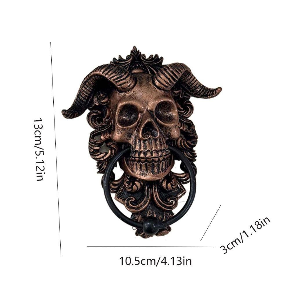 Hell Satan Door Hanging Sheep Head Devil Head Knocker Goat Statue Skull Door Knocker  Wall