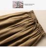 Women's Retro A-line Cotton Skirt with Tie & Elastic Waist