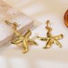 18K Gold-plated Stainless Steel Boho Style Starfish Pendant Earrings Fashion Exquisite Waterproof Earring Jewelry Gift for Women