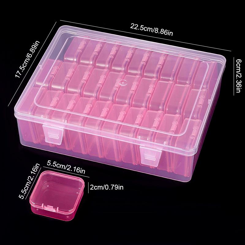 31Pcs Small Beads Organizers Plastic Cases Mini Clear Dimond Storage Containers Boxes for Bracelet Making DIY Jewelry Craft Nail