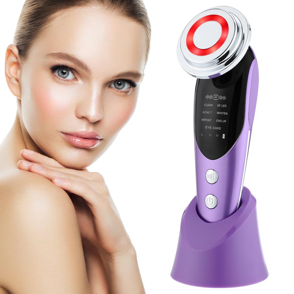 7 In 1 EMS RF Facial Massager Microcurrent LED  Light Therapy Skin Rejuvenation Anti Aging Wrinkle Face Lift Beauty Device