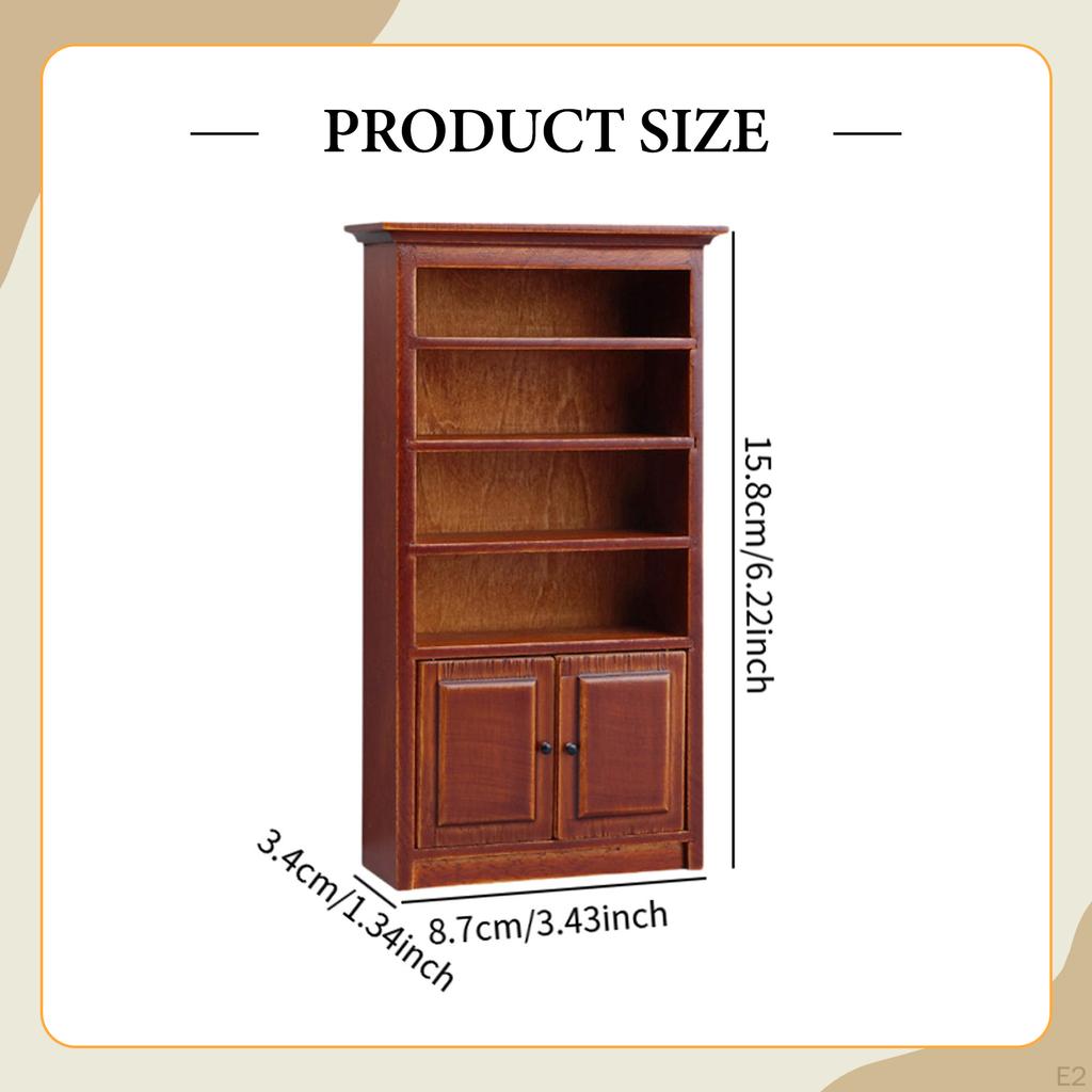 1:12 Puppenhaus Miniaturmöbel Schrank Spielzeug zum Nachspielen Bücherregal Bücherregal Aufbewahrungsregal für Schlafzimmer