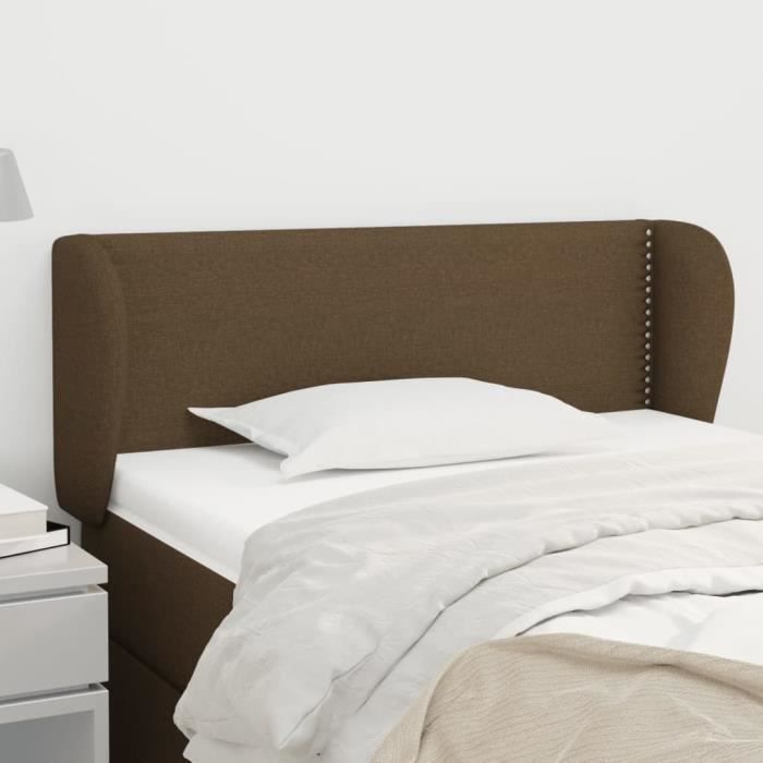 VidaXL Tête de lit avec oreilles Marron Foncé 83x23x78-88 cm Tissu3116981