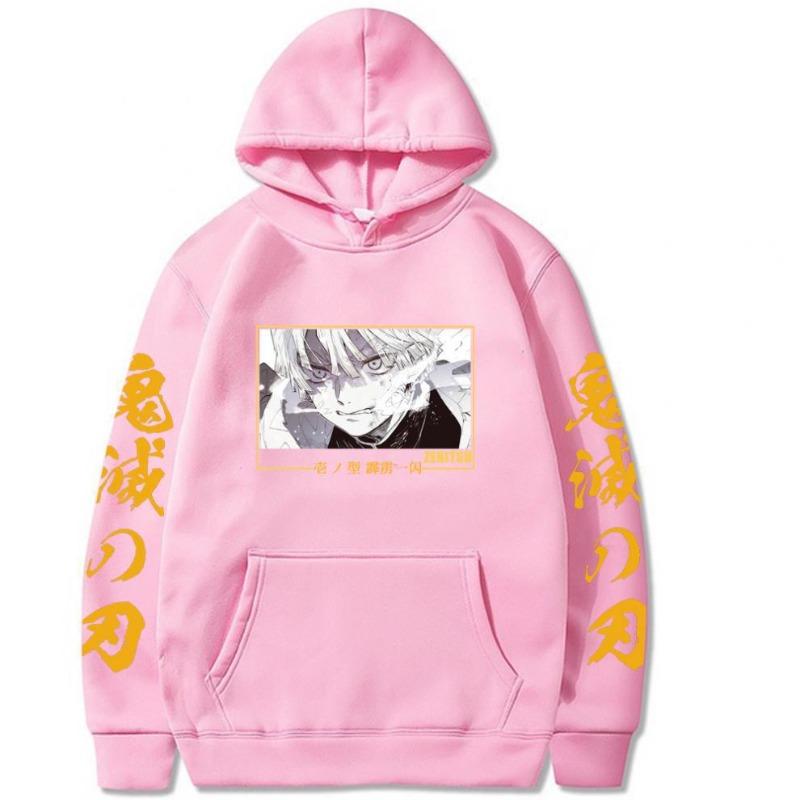 Agatsuma Zenitsu Japanese Animation Men's Hoodie Vintage Unisex Pullover Vintage Graphic Hoody Tops Oversize Clothing