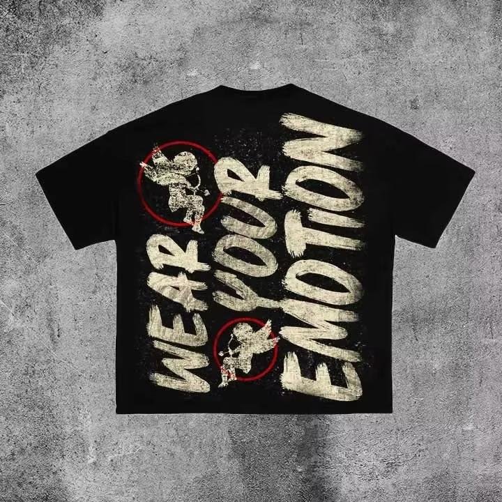 Chic American Anime Cartoon Street Hiphop Cotton Mens Fashion Loose Tshirt Graphic T Shirts Streetwear Harajuku Unisex Tees