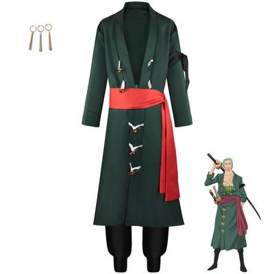 Halloweenový Cosplay Kostým Zoro Hluboce Zelená Verze C Kostým Země Wano Zoro Po Dva Roky Zoro Cosplay Kostým pro Představení