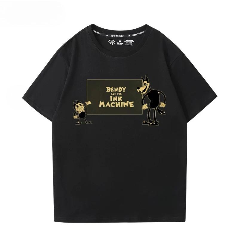 Bendy And The Ink Machine Game Tshirts Cotton Short Sleeve Oneck Female Tshirt Loose Cartoon Graphic Printing T Shirt Unisex