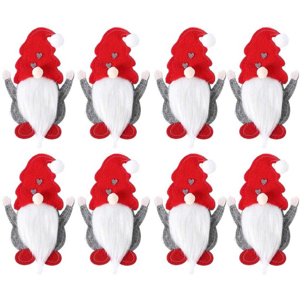 1-8PC Christmas Cutlery Holders Santa Claus Shaped Fork Knife Holder Bag New Year Xmas Party Tableware Cover Home Table Decor