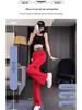 2024 Autumn Korean Style High Waist Ice Silk Wide Leg Pants Slimming Plus Size Casual Drape.