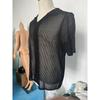 Herren Casual Kurzarm Strickjacke Hemd Sommer Einfarbig Atmungsaktiv Oberteil