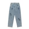 Danmo Moda coreeană Draperii Drepți Casual Pantaloni cargo din denim largi Imprimeuri pentru bărbați Blugi Streetwear Blugi largi cu picioare largi Plus Size