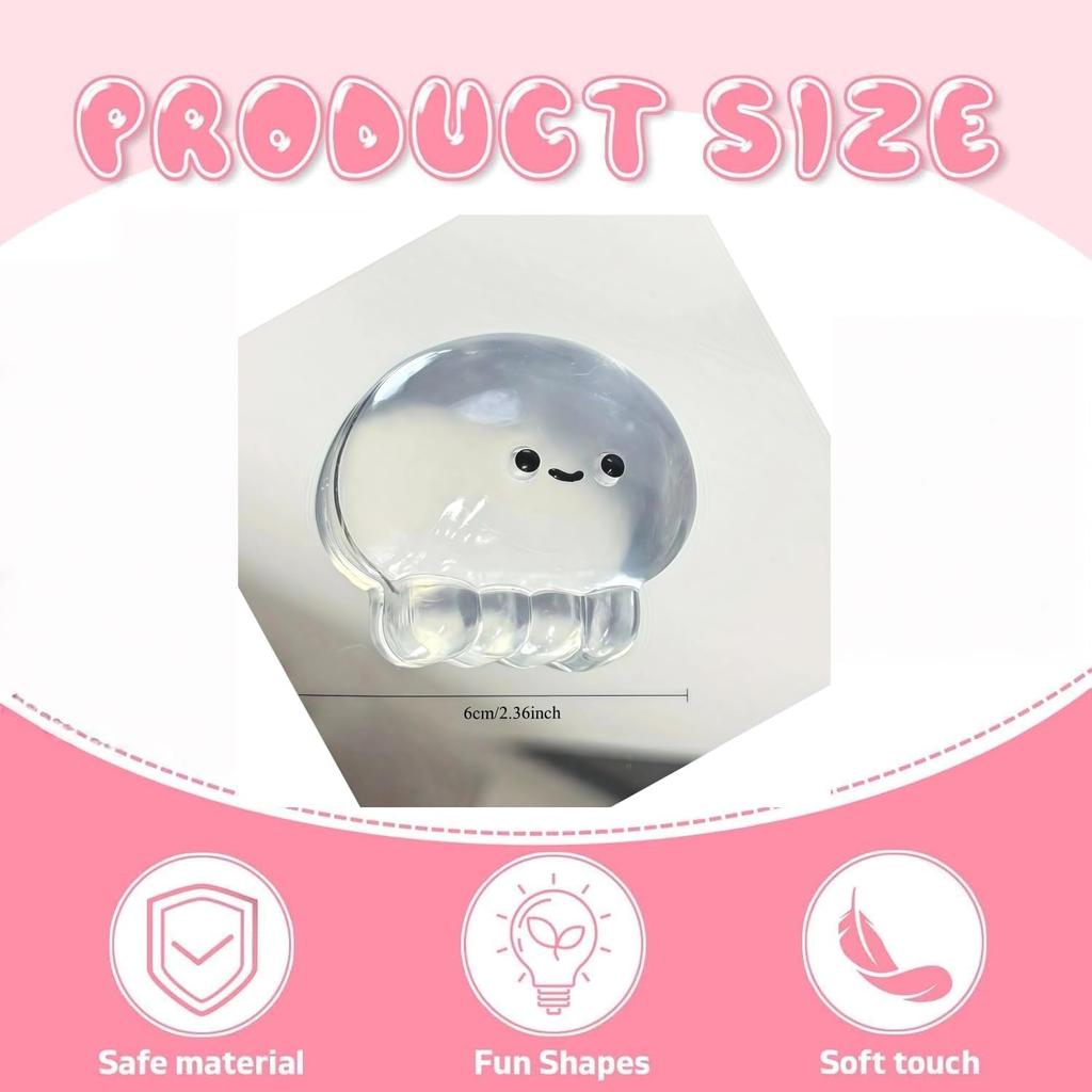 1PC Transparent Jellyfish,Slow Rebound Soft Squeeze Ornament Desk Decoratio