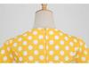 Polka Dot High-Waisted Midi Swing Dress with Short Sleeves