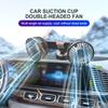 Car Seat Back Universal Cooling Fan 3-Speed USB Charge Dual Head Fan 360 Degree Rotation Neck Cooler for Car Interior Accessorie