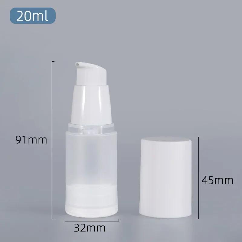 15ml 20ml 30ml 50ml 80ml 100ml Airless Vacuum Bottle with Scrub Surface, Spray and Dispenser, White Cap Lotion Container