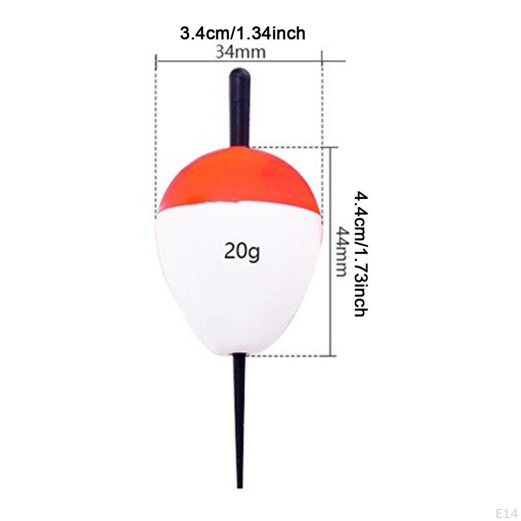 5 Brightly Colored Oval Shaped EVA Foam Fishing Buoys, High Buoyancy for Trout, Catfish, Bass And