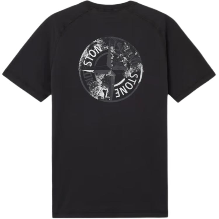 Stone Island Zomer 25 Reflecterend Logo Ronde Hals Korte Mouw T-shirt Heren Tops Zwart K1S152100020-V0029 M