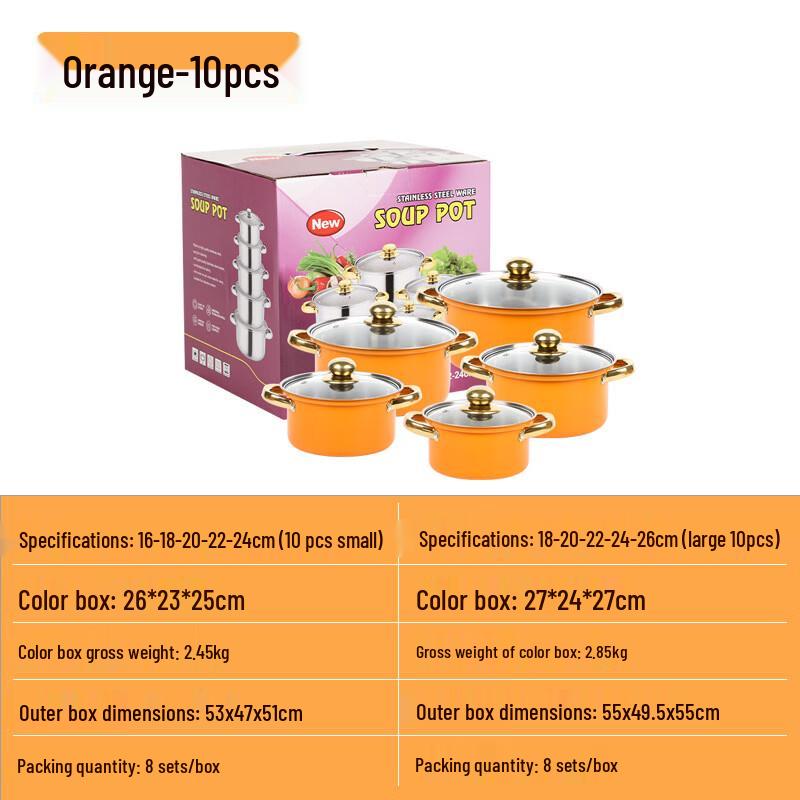 Yipan Gold Stainless Steel Cookware Set