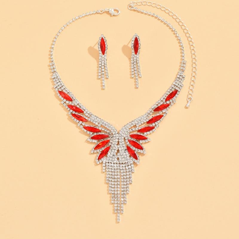 Взрывные женские украшения высококлассная элегантность феникс кристалл разноцветный женский набор из 2 предметов: колье и серьги