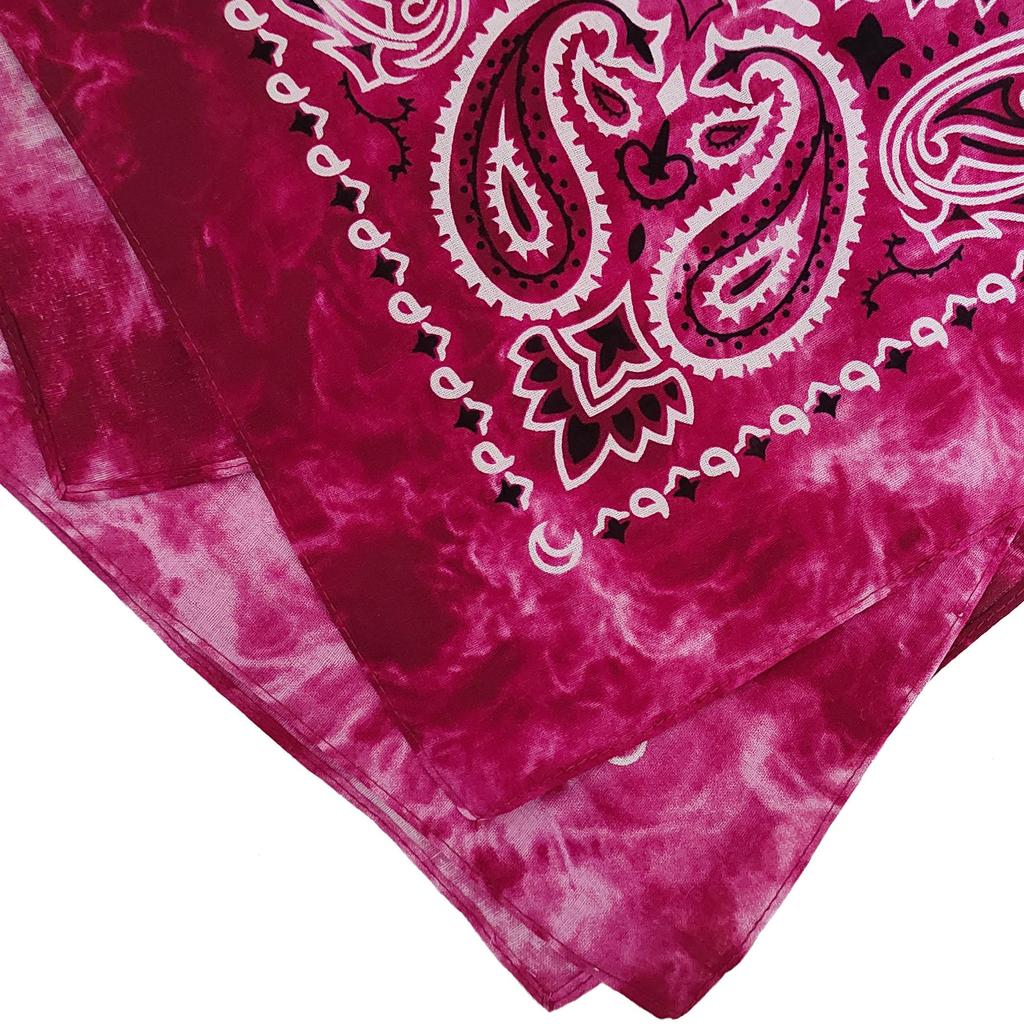 kakatrend bandana paisley 100% cotton tie-dye rose red bandana adult stylish handkerchief cotton bandana unisex do-rag large men red 55cm x 55cm