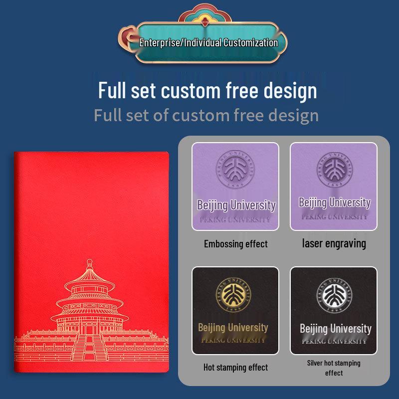2025 A5 Business Diary: Customizable Soft Leather Office Notebook with National Trend Design and Logo Printing Options.