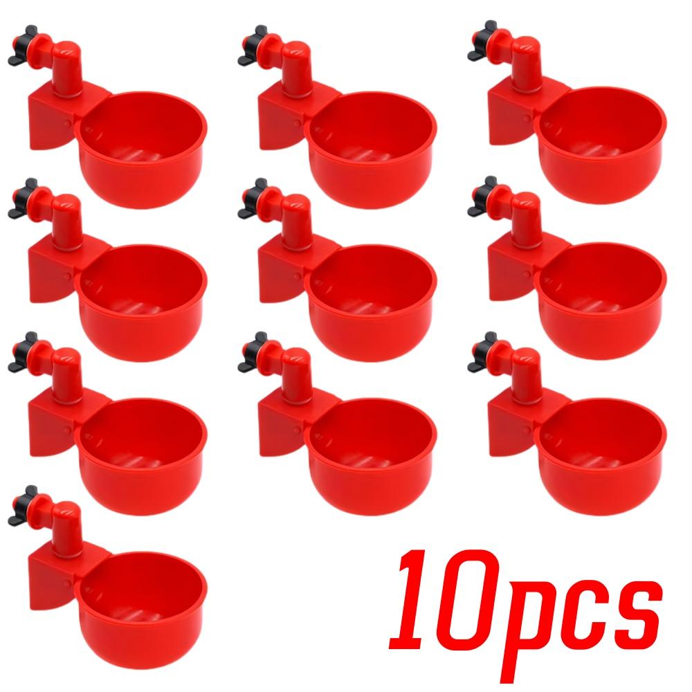 2-10PCS Chicken Drinking Bowl Plastic Automatic Filling Quail Poultry Water Dispenser Duck and Pigeon Free Range Chicken Waterer