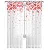 Valentine'S Day Love Watercolor Simple Sheer Curtains Living Room Bedroom Voile Window Curtain Balcony Kitchen Tulle Drapes