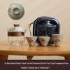 Portable Hand-Painted Travel Tea Set with One Pot and Four Cups – Perfect Business Gift