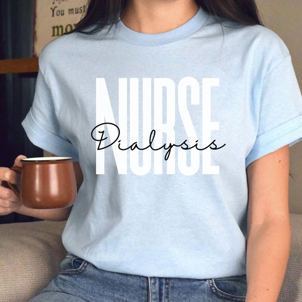 Dialysis nurse Unisex T-shirt dialysis squad RN Sand Blue Pink