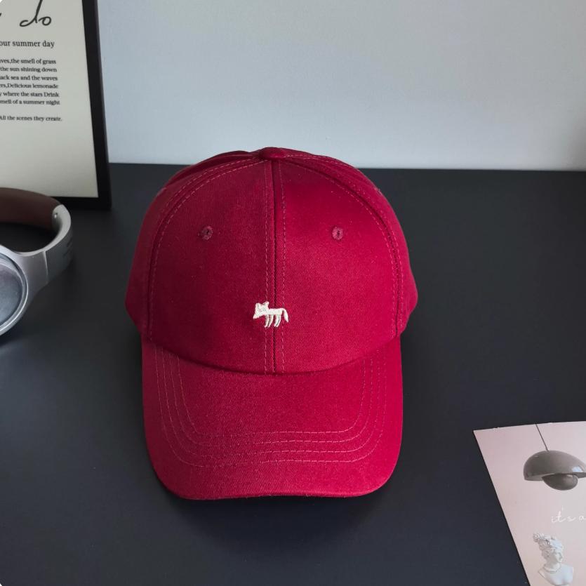 Fox Embroidered Soft Top Baseball Cap Large Head Size Unisex Couple Sun Hat Spring Summer Casual Outdoor Peaked Cap