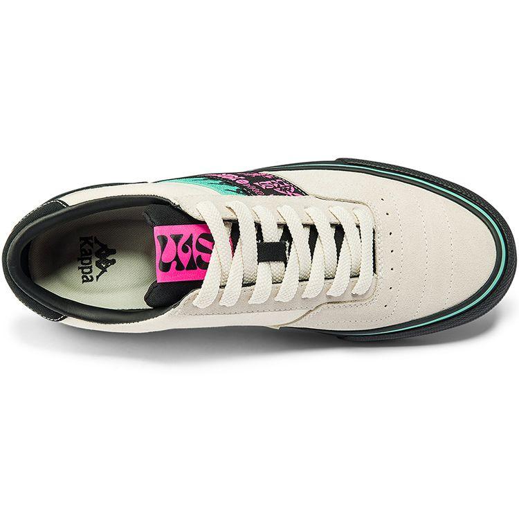 Kappa Logo Slip Resistant Durable Low Top Skate Shoes Unisex Sneaker White Black K0CX5CS80D-012