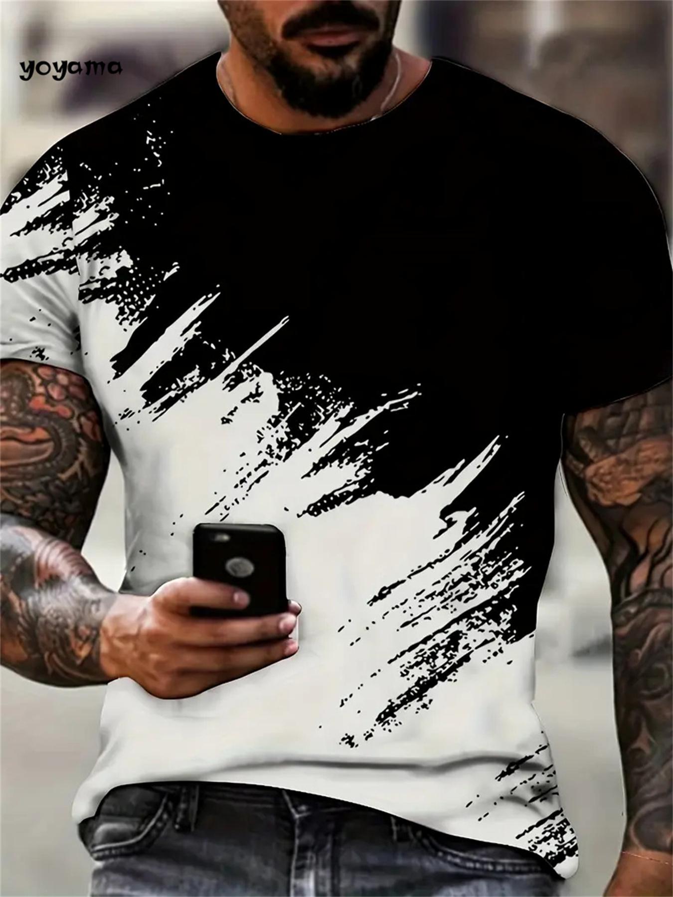 

Винтажная футболка унисекс с короткими рукавами, 3D-принт чернилами, круглая горловина, свободная футболка, летняя персонализированная уличная повседневная одежда унисекс XL