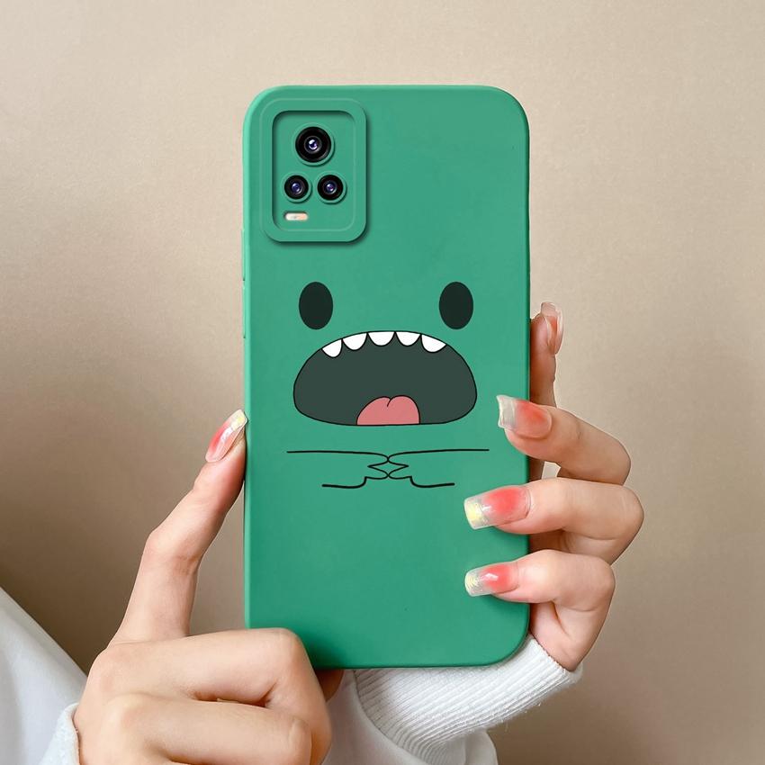 For Vivo V15 S10 Y75 S16 V17 Y77 Phone Bags Naughty Cartoon Dinosaur Patterns Camera Protection Shockproof Silicone Cover Case For Vivo Bumper Housing