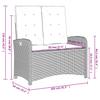 Adjustable Garden Bench with Cushions Grey Poly Rattan